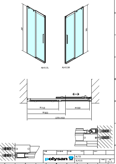 Polysan ALTIS LINE 1400, posuvné dveře do niky - AL4115C