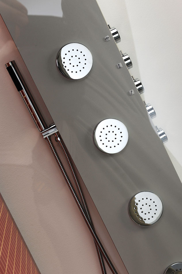 Polysan 5SIDE ROUND 250 mm, sprchový panel, aluminium - 80211