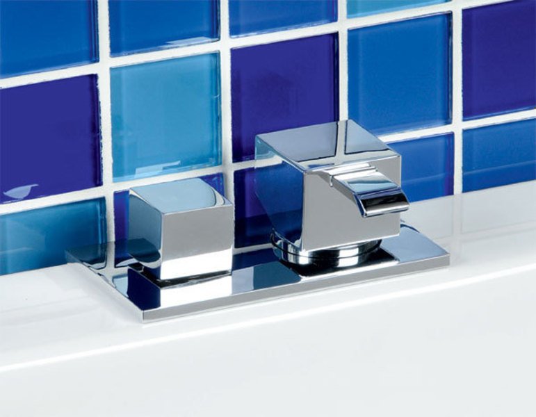 QM baterie na okraj vany, chrom - QM12751