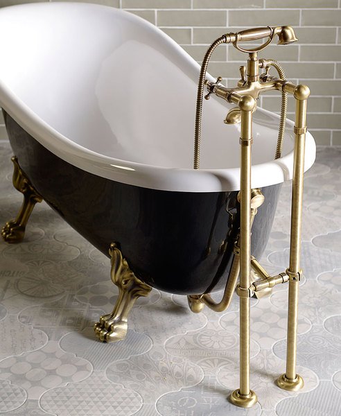 ANTEA připojení pro instalaci vanové baterie do podlahy (pár), bronz - 9846