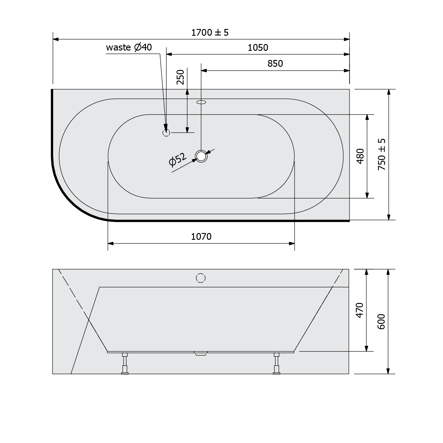 Polysan VIVA R MONOLITH 170 x 75 cm -  78119M