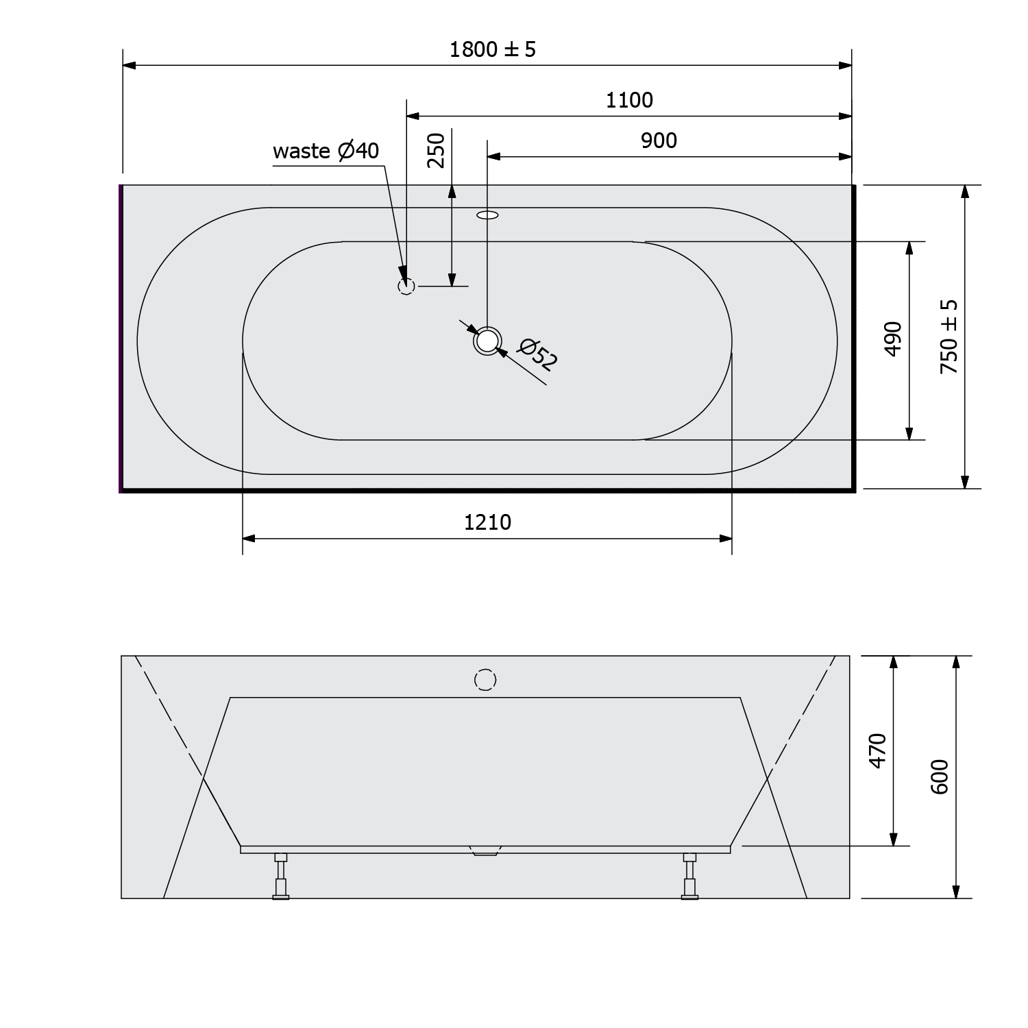 Polysan VIVA BD MONOLITH 180x75 vana - 71968MD
