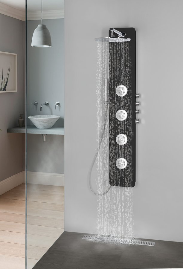 Polysan SPIRIT ROUND 250 mm, sprchový panel, černá - 71251