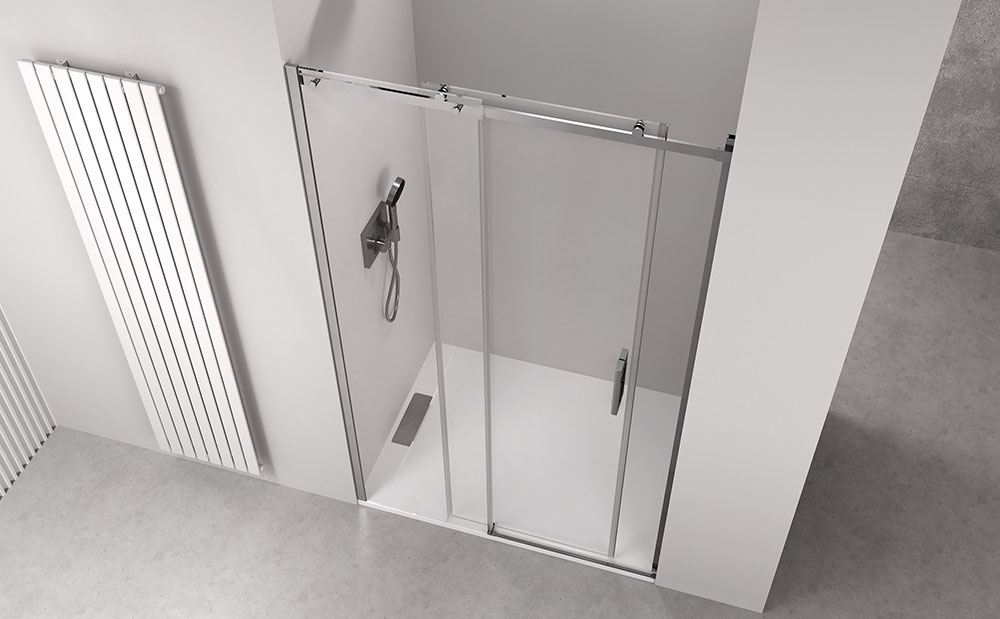 Polysan THRON LINE ROUND sprchové dveře 1400 mm, kulaté pojezdy, čiré sklo - TL5014-5005