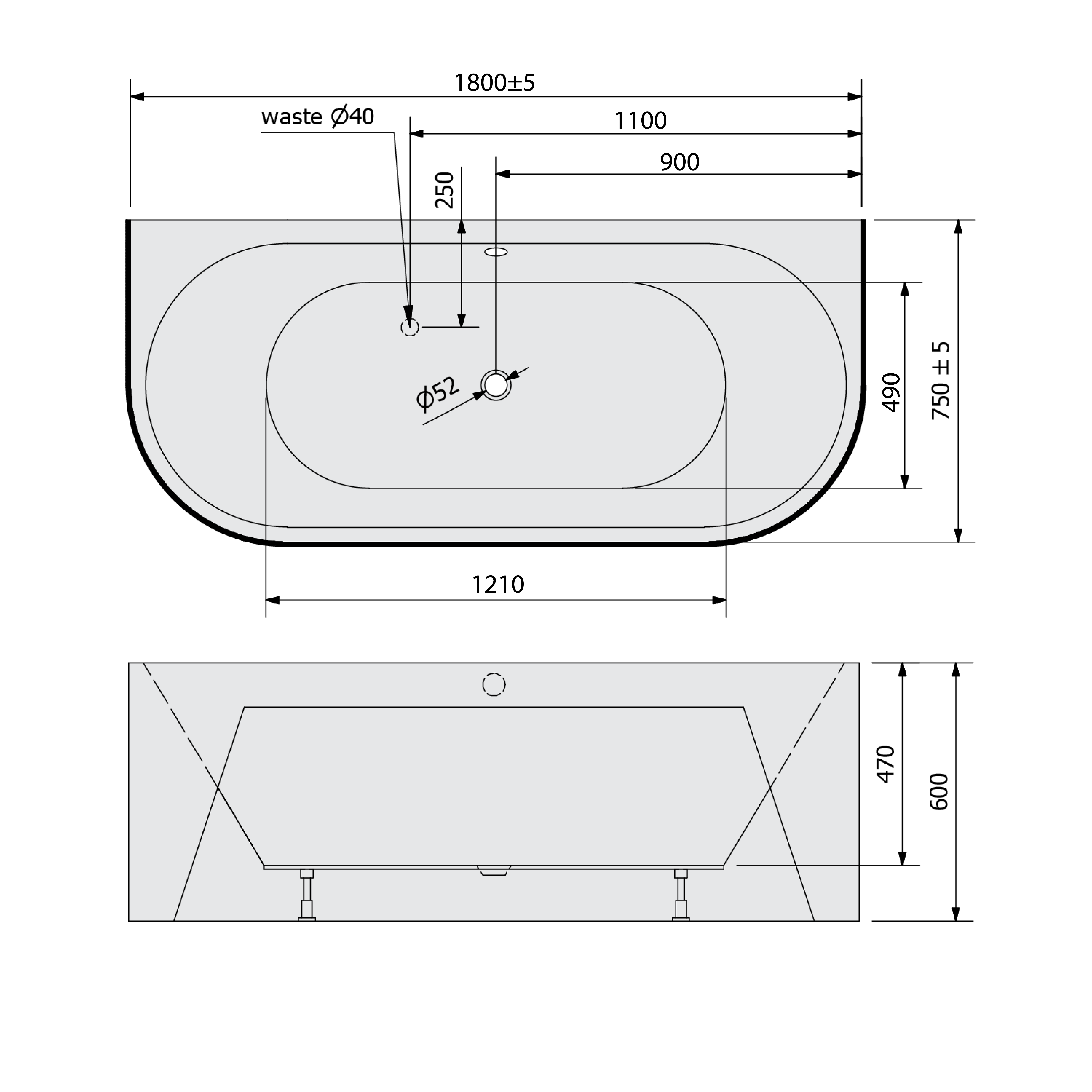 Polysan VIVA D MONOLITH 180x75 vana - 89139M