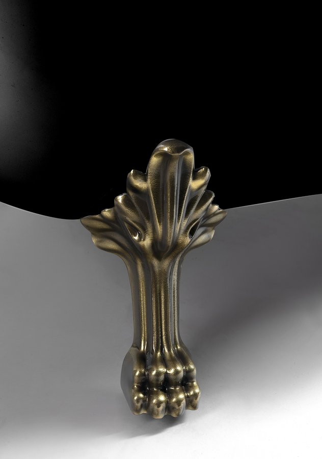 Polysan BRIXTON 174x83x81 cm volně stojící vana, nohy bronz, černá/bílá - 94867