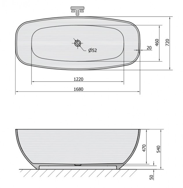  Polysan IPANEMA 170x70 volně stojící vana - 69911