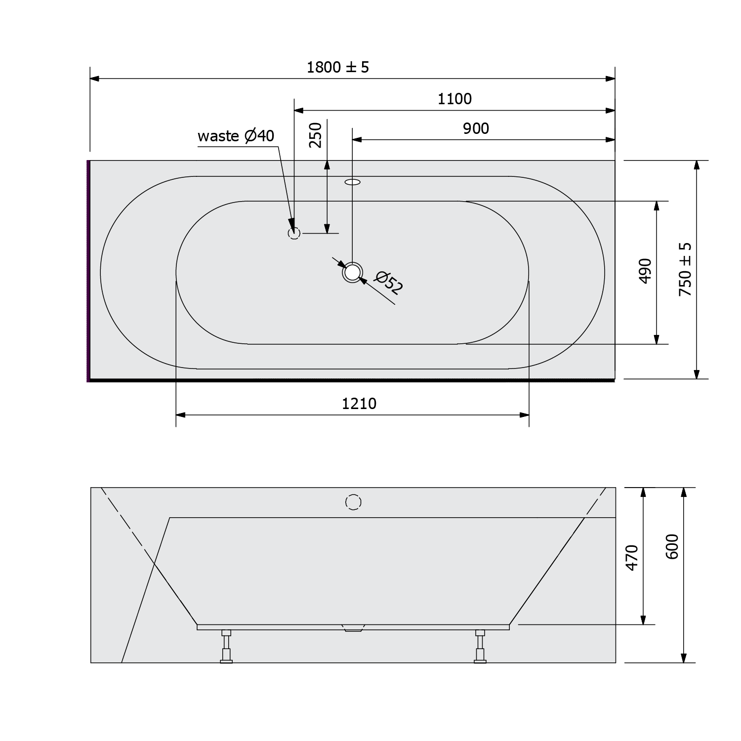 Polysan VIVA BR MONOLITH 180x75 vana - 71968MR