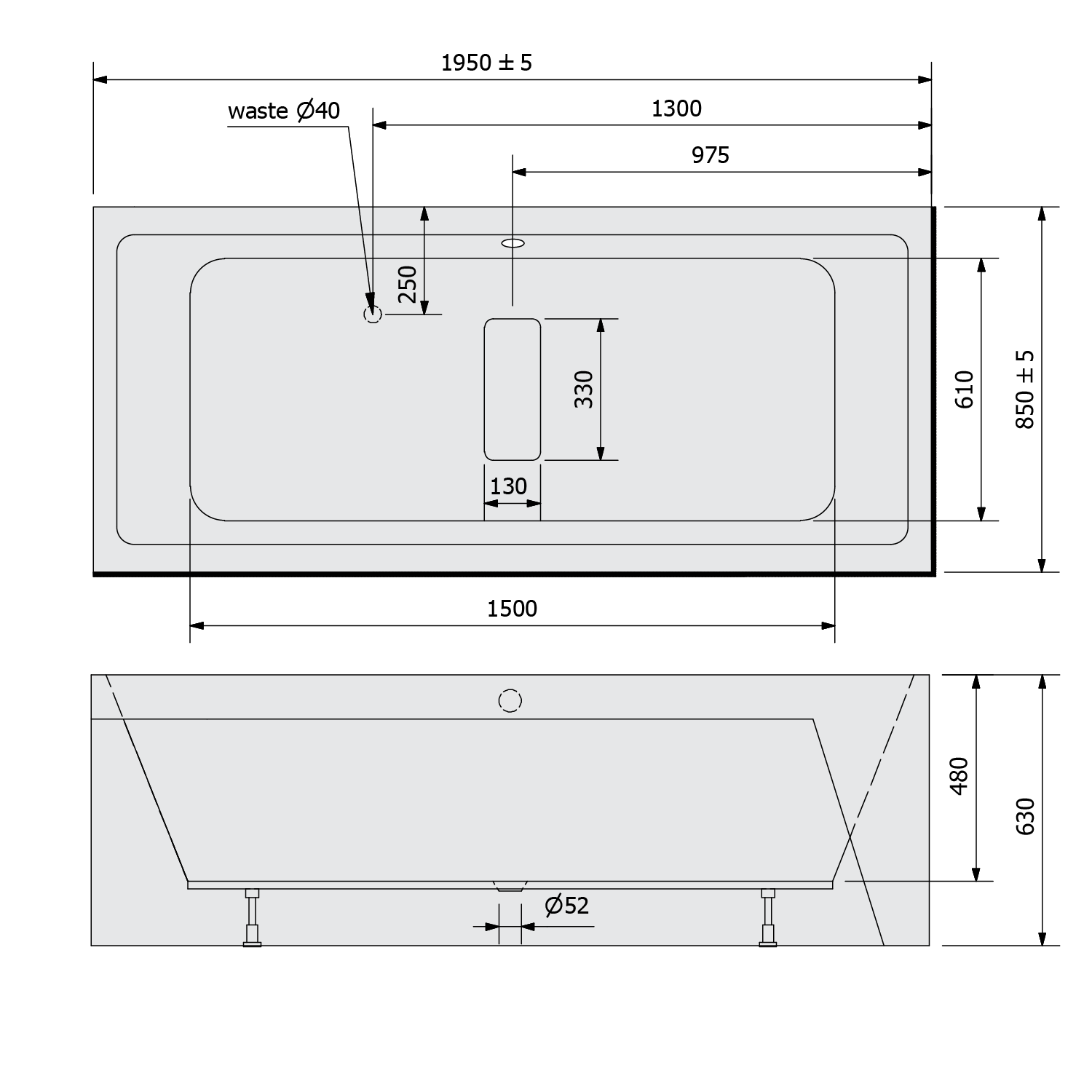 Polysan MARLENE L MONOLITH 195x85 vana - 78731ML