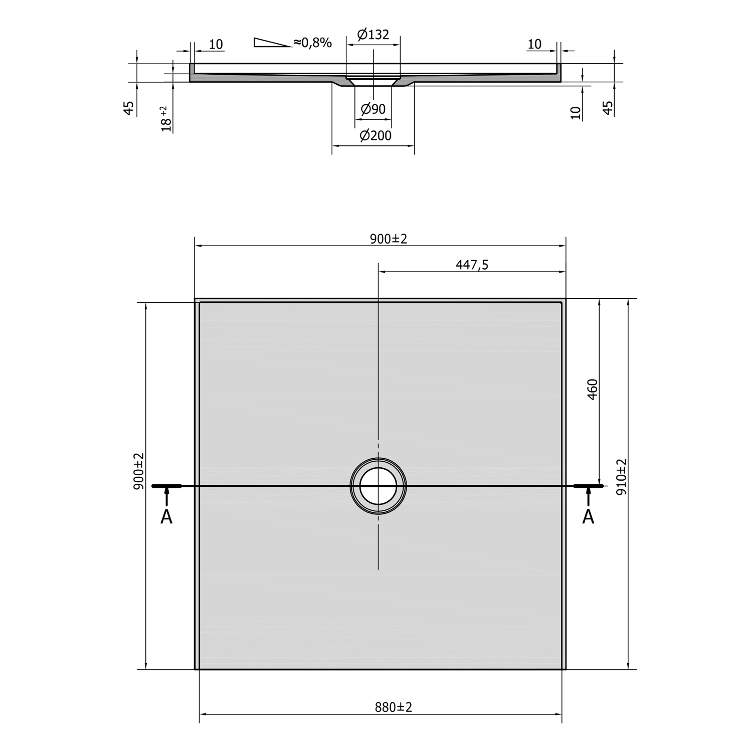 Polysan MIRAI 90x90x1,8cm - 73185