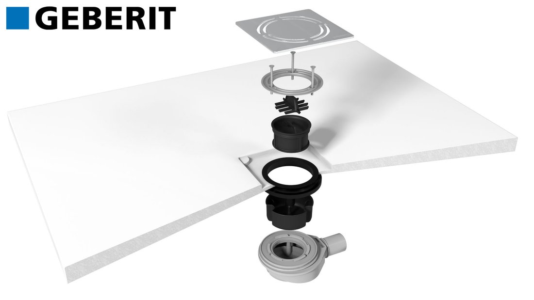 FLEXIA GEBERIT vaničkový sifon, průměr 90mm, DN40, krytka černá