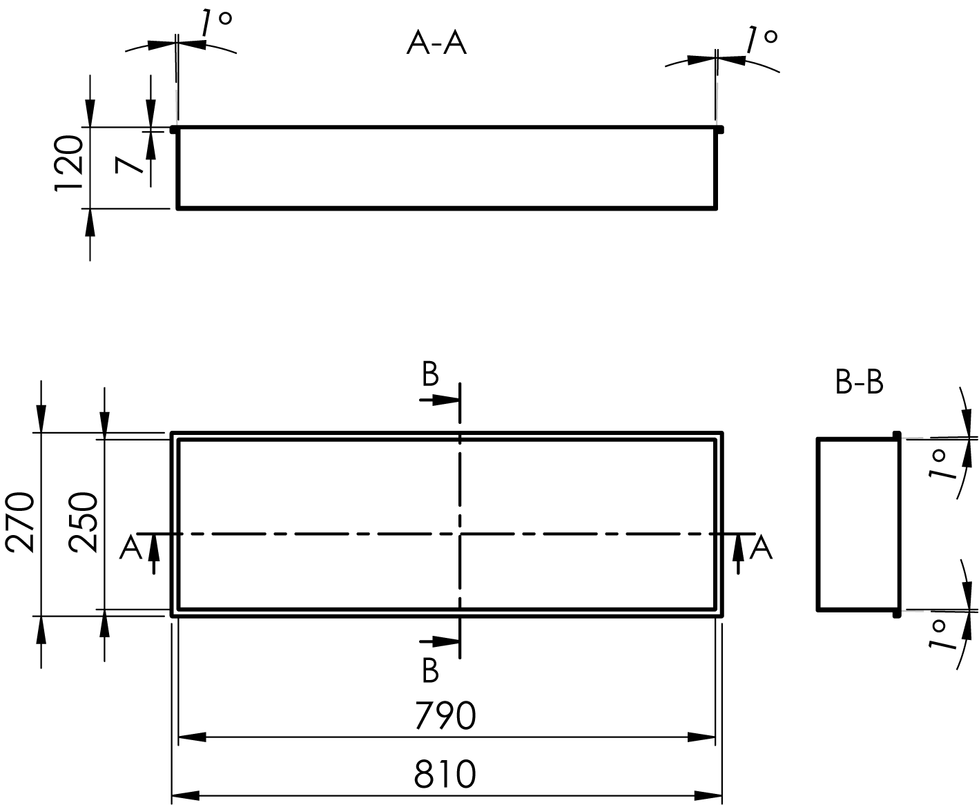 INSERTA zapuštěná police do obkladu, 810x270 mm, litý mramor, bílá