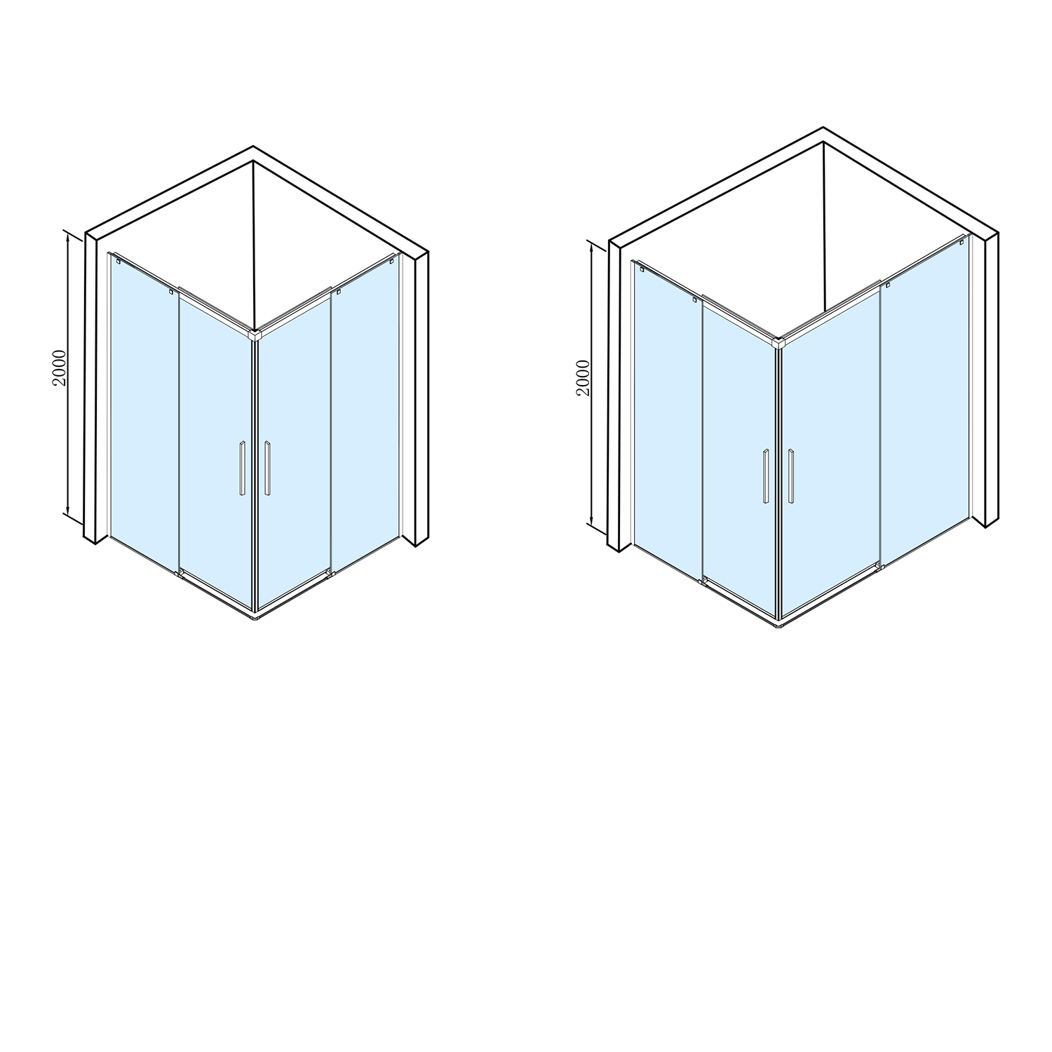 Polysan ALTIS LINE BLACK 900x900, čtvercový sprchový kout, rohový vstup - AL1592BAL1592B