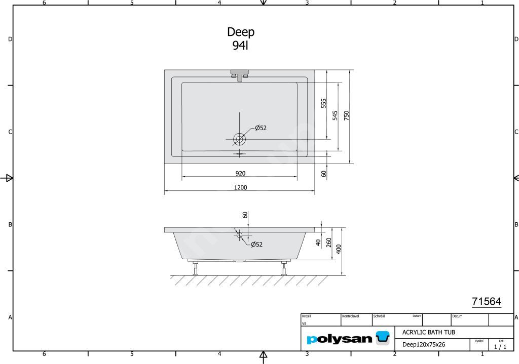 Polysan DEEP 120x75 - 71564