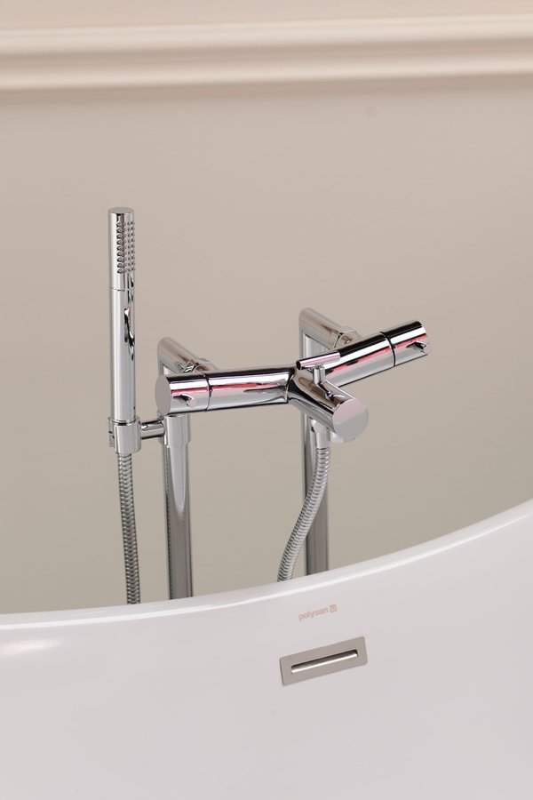 Připojení pro instalaci vanové baterie do podlahy (pár), chrom - 9881