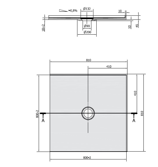 Polysan MIRAI 80x80x1,8cm - 73182