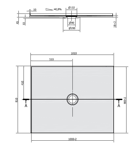 Polysan MIRAI 100x80x1,8cm levá - 73169