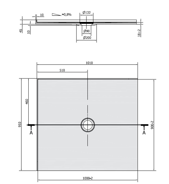 Polysan MIRAI 100x90x1,8cm levá - 73171