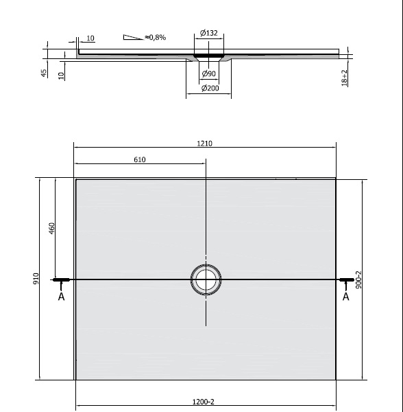 Polysan MIRAI 120x90x1,8cm levá - 73179