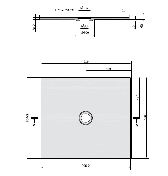Polysan MIRAI 90x80x1,8cm pravá - 73168