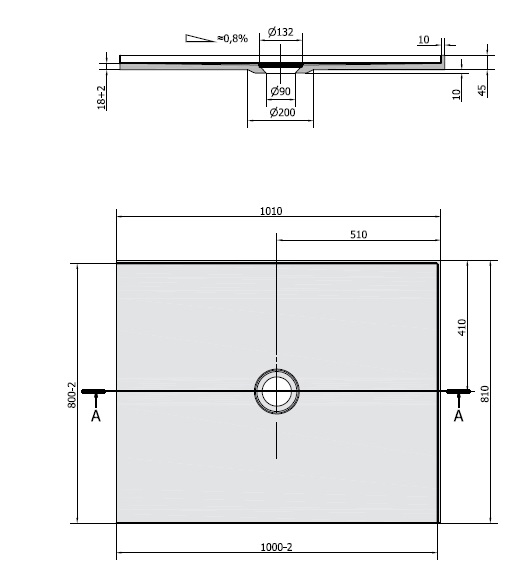 Polysan MIRAI 100x80x1,8cm pravá - 73170