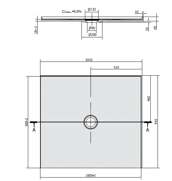 Polysan MIRAI 100x90x1,8cm pravá - 73172