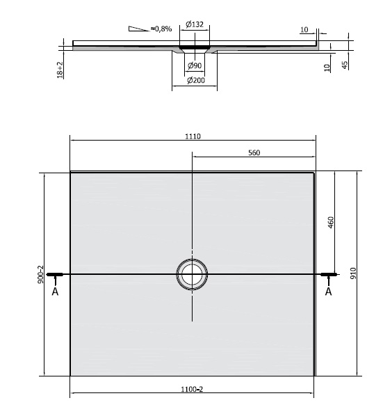 Polysan MIRAI 110x90x1,8cm pravá - 73176