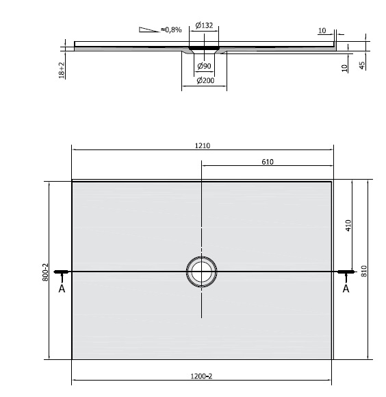 Polysan MIRAI 120x80x1,8cm pravá - 73178