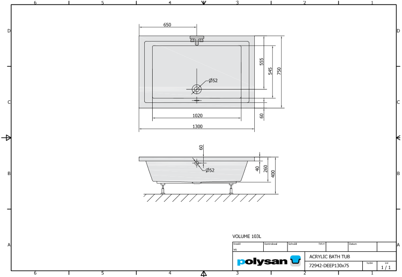 Polysan DEEP 130x75 - 72942