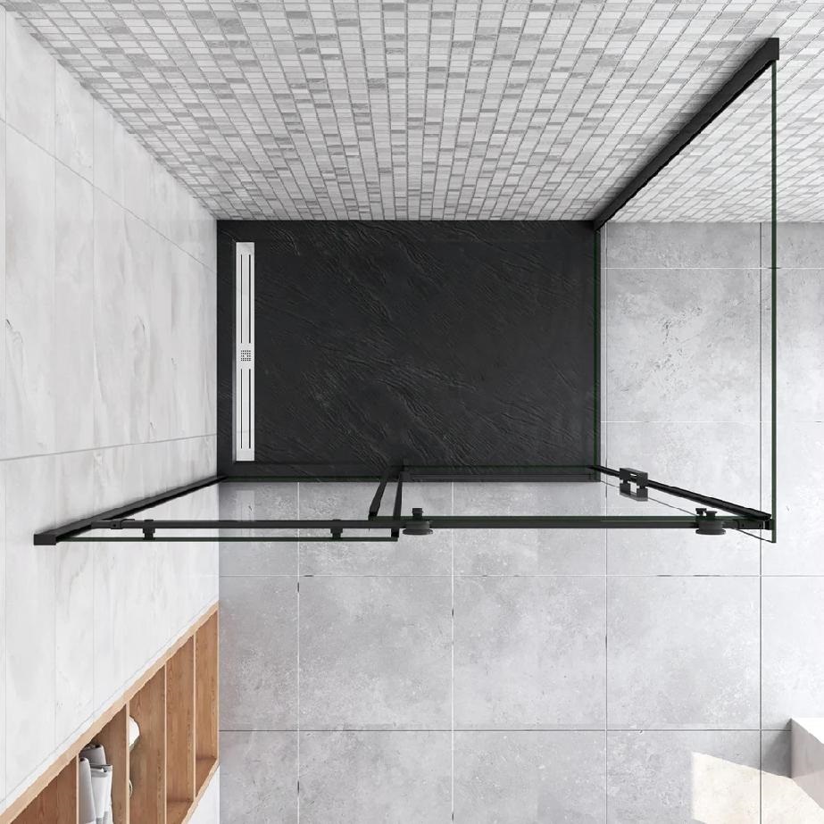 LUXURY BLACK sprchová zástěna 1200 x 800, černá mat, čiré sklo